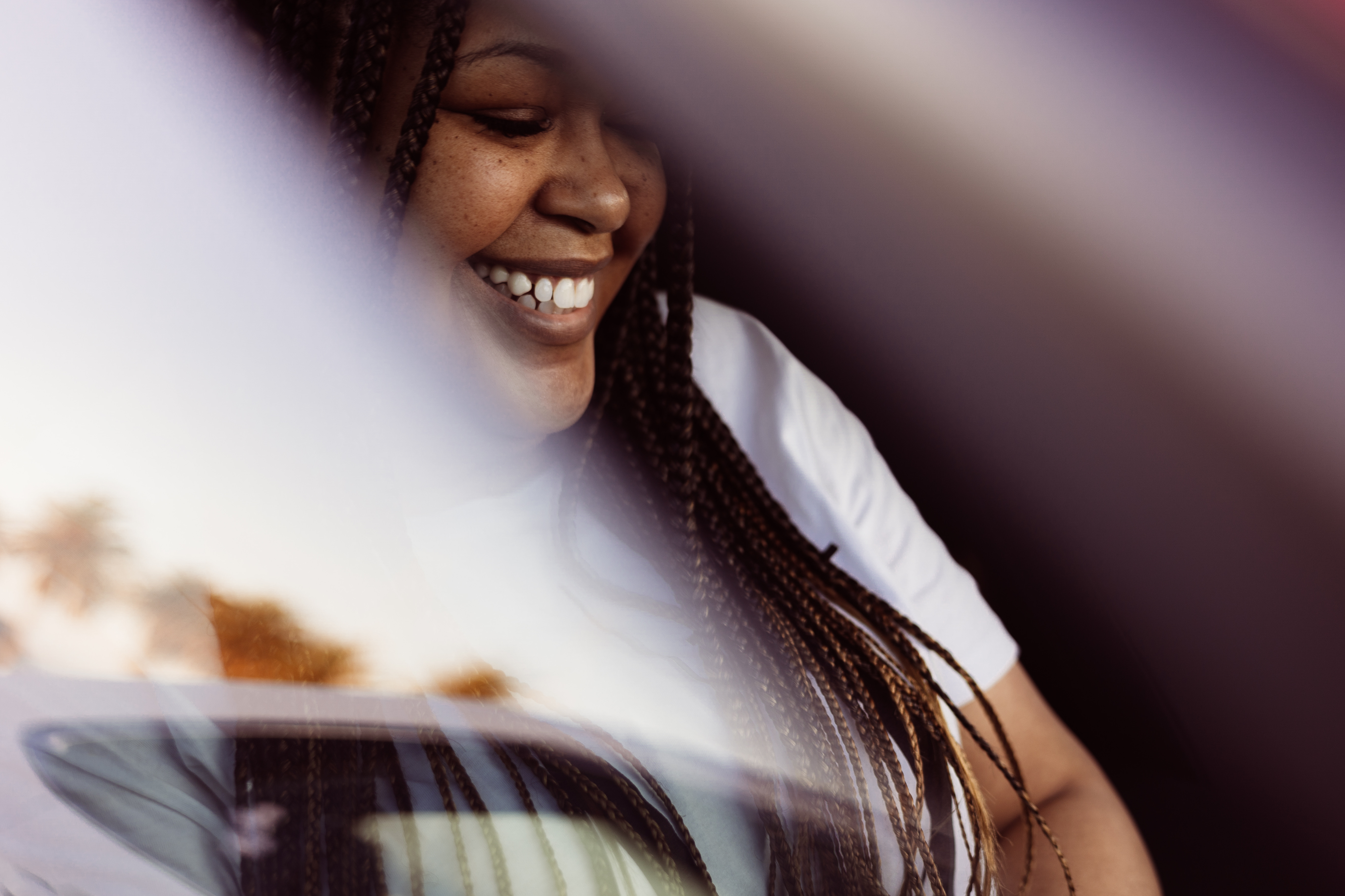 Portrait through glass